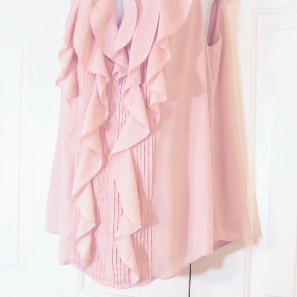 WHBM | Cascade Ruffle Front Shell Blouse Top - Picture 6 of 11